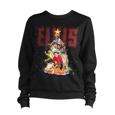 Elvis Christmas Tree Sweater Jumper Funny King Presley Xmas Festive Music - Image 1 of 4