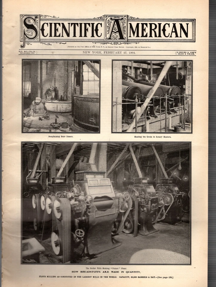 1904 Scientific American February 27 - Breadstuffs, Flour, Early armorclad ships - Image 1 of 1
