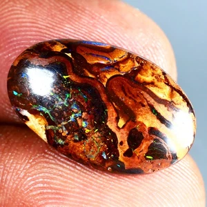 Cabochon ovale 8,42 ct (20 x 13 mm) multicolore opale Koroit australiano masso - Foto 1 di 1