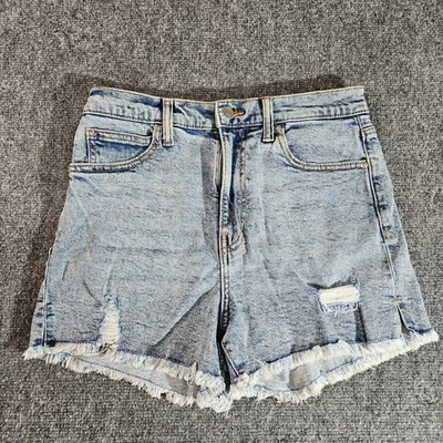 Pantalones cortos de mezclilla Celebrity rosa 7/28 lavado claro deshilachado dobladillo crudo para mujer junior Foto 1 de 4