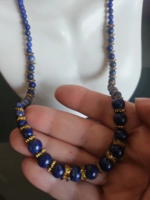 Designer Lapis Lazuli Beaded Necklace 18-20" NWOT  - Image 1 of 4
