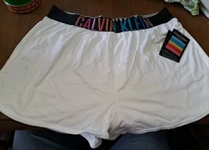NWT Unisex Calvin Klein Intense Power Pride Lounge Shorts Sleepwear White XL - Picture 1 of 4