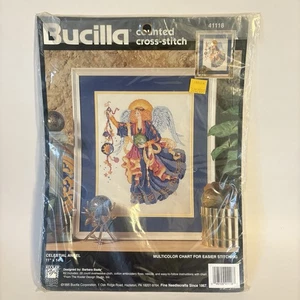Vtg Bucilla Embroidery Celestial Angel Counted Cross Stitch Kit #41118 NEW - Picture 1 of 5