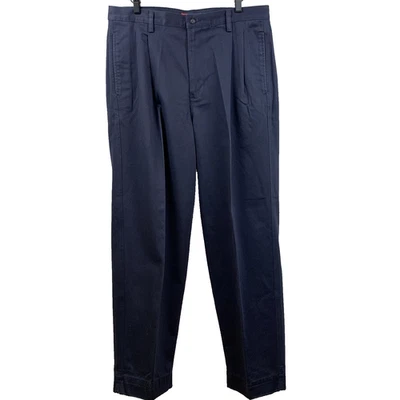 Pantalones Chaps Para Hombre 36*(35)x30*(32) Azul Marino Plisado Frontal Calce Clásico Algodón Pantalones Foto 1 de 4