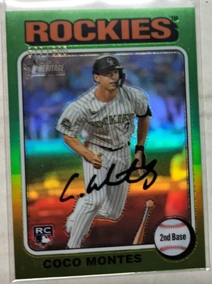 2024 Topps Heritage High Number #263 Coco Montes (RC) Chrome /699 Rockies - Image 1 of 4