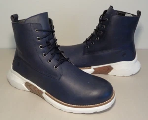 Dingo Size 10 M BLACK TOP Navy Leather Lace Boots New Men's Shoes - Picture 1 of 12