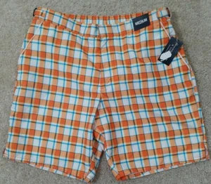 ROUNDTREE & YORKE~Men's Size M~Orange/Blue Plated Swim Shorts Trunks NWT $49.50 - Picture 1 of 12