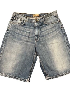 Mens Bke 8 Distressed Denim Shorts Size 36 Blue 100% Cotton Casual Adjustable Wa - Picture 1 of 5