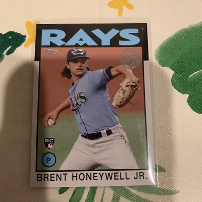 2021 Topps Update 1986 Topps #86B-50 Brent Honeywell Jr. RC (Rays) - Image 1 of 2