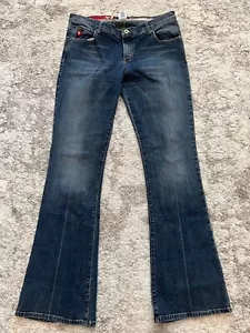 Guess Jeans Womens Size 32 Blue Denim Stretch Regular Bootcut Button Zip Pocket - Picture 1 of 13