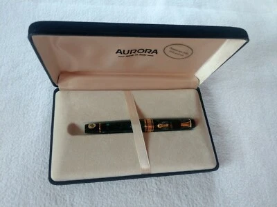 Aurora  Kolbenfüllhalter BB Optima 996/V Smaragdgrün marmoriert , vergoldet - Bild 1 von 4