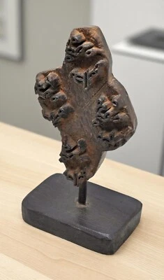 Antique Wooden Textile Printing Block on Stand Original Old Hand Carved - Image 1 of 4