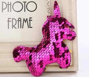 Hot Pink Sequin Unicorn, Keyring, Bag Charm Great Gift - Picture 1 of 1