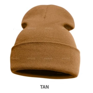 Beanie Hat Cap Plain Knit Skull Cuffed Winter Warm Slouchy Men Women Classic CF - Picture 1 of 38