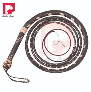 Bull Whip 04 TO 16 Feet 16 Plaits Kangaroo Hide Leather CUSTOM BULLWHIP - Picture 1 of 5