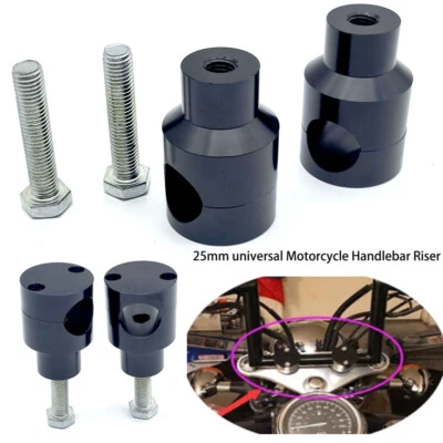Elevadores de manillar de motocicleta CNC negros de 1" para Harley Davidson Sportster Softail Foto 1 de 4