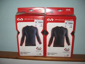 BNIB TWO 2 MENS McDAVID RECOVERY MAX COMPRESSION BASELAYER L/S SHIRTS 2XL BLACK - Picture 1 of 16