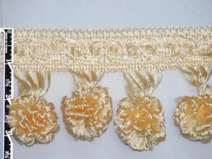 3" Unique Tassel Ball Fringe Trim Light Yellow Per Yard - Picture 1 of 2