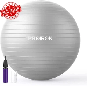 Exercise Ball Anti-Burst Yoga Ball Chair with Quick Pump Slip Resistant Gym Ball - Picture 1 of 12