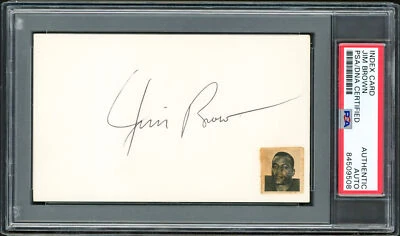 Jim Brown Autographed Signed 3x5 Index Card Cleveland Browns PSA/DNA #84509508 - Image 1 of 4