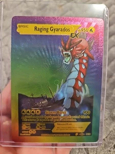 Raging Gyarados EX Rainbow Foil Fan Art Vinyl Collector Pokemon Card 06/21 - Picture 1 of 4