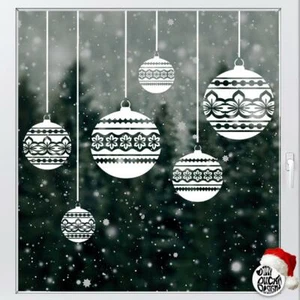 8 pegatinas para ventana de Navidad Nordic Bauble - calcomanías adhesivas para ventana Dizzy Duck Navidad - Imagen 1 de 6