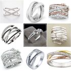 Elegent 925 Silver Women Wedding Rings Cubic Zirconia Fashion Jewelry Size 6-10