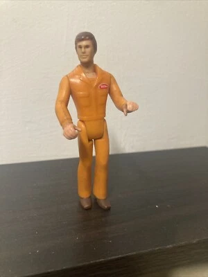 1970's mini Tonya play  people  pit crew man orange jump suit - Image 1 of 4