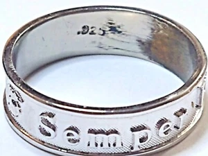 MEN/WOMEN'S MARINE CORPS STERLING SILVER BAND SEMPER FI CLADDAGH RING - Picture 1 of 12