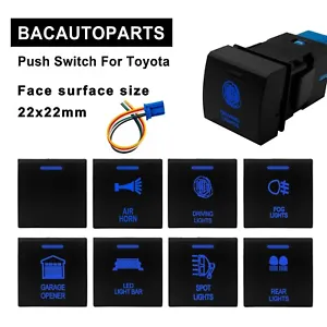 Blue Led Push Button Led Light Bar Switch 22 x 22mm For Toyota Prado 150 Series - Picture 1 of 16