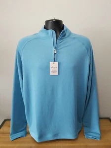 Peter Millar Seaside 1/4 Zip Sweatshirt, MF21K30, Lark, Size M - Picture 1 of 5