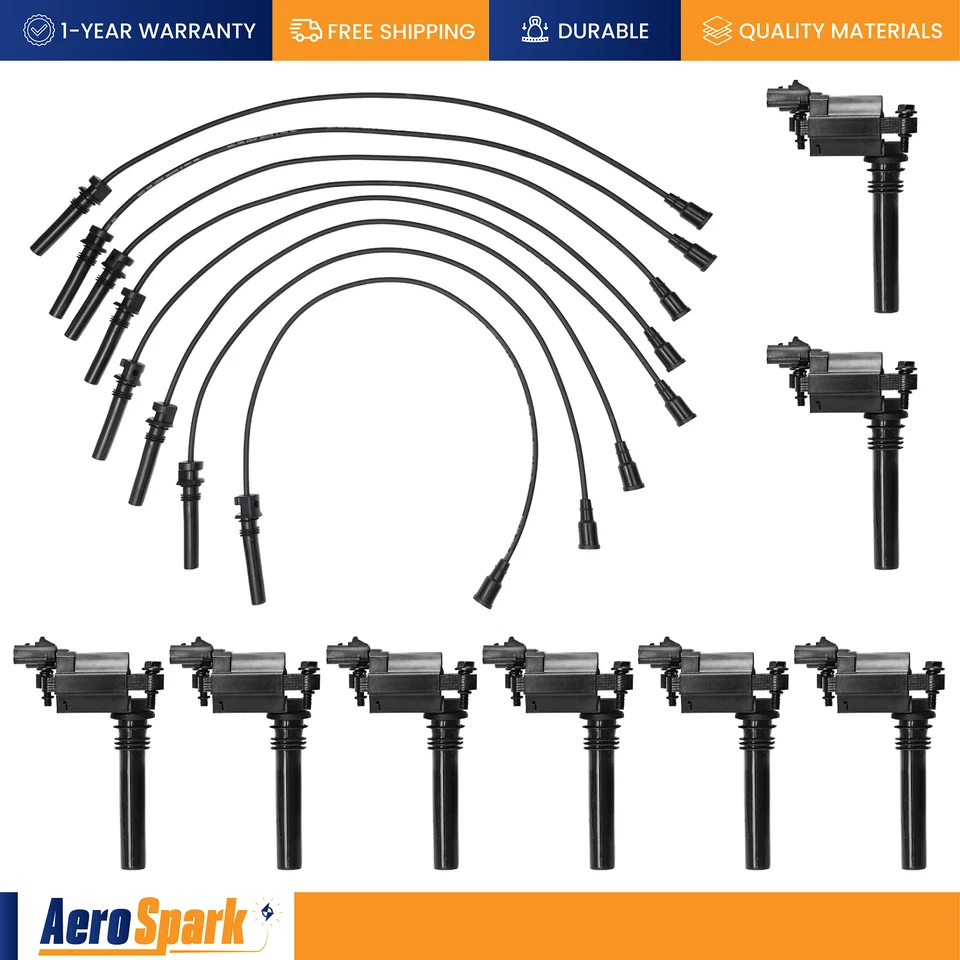 Bobina de encendido y juego de cables para Jeep Grand Cherokee Chrysler 300 5,7 L UF378, UF505 Foto 1 de 4