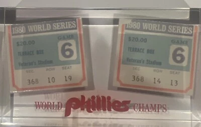 2x 1980 World Series Ticket Game 6 Stubs!  Phillies World Champs!  RARE - Image 1 of 4