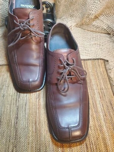 Mens Size 11.5 Leather Uppers Oxford Dress Brown Shoes By AXCESS Claiborne - Picture 1 of 16
