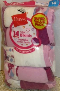 NEW Girls Hanes  Super Value 14pk Bikini Briefs 14 - Picture 1 of 3