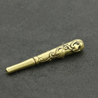 Pipa de latón vintage con patrón animal soporte para cigarrillos filtro pipa para cigarrillos NUEVO Foto 1 de 4