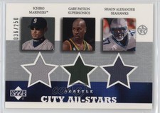 2002 Upper Deck UD Superstars City All-Stars Jersey Triple /250 #IS/GP/SA-C HOF