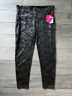 Spanx Faux Leather Black Camo Leggings, Nwt $114, 3X
