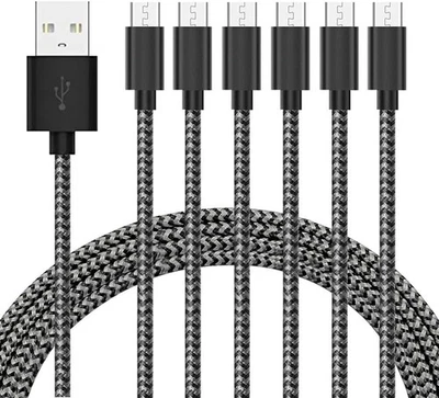 3Ft/6Ft/10Ft Micro USB Fast Charger Cable Braided Cord For Samsung Android Lot - Image 1 of 4