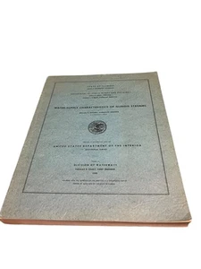 WATER-SUPPLY CHARACTERISTICS OF ILLINOIS STREAMS 1950 (U.S.G.S.) VG+ Cond - PB - Picture 1 of 10