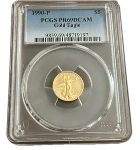 1990-P Gold Eagle $5 PCGS PR69DCAM - Picture 1 of 2