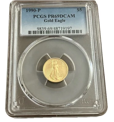 1990-P Gold Eagle $5 PCGS PR69DCAM - Image 1 of 2
