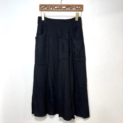 Falda midi negra vintage Dividends para mujer talla 12 mezcla de lana de rayón sin existencias Foto 1 de 4