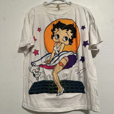 Vintage 80s RARE Betty Boop Marilyn Monroe Double Sided T-Shirt Sz XL - Image 1 of 4