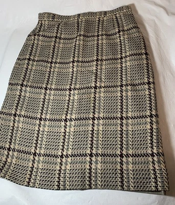 VINTAGE Women’s Plaid Lined Wool Skirt,JH Collectables, Brown & Beige - Image 1 of 4