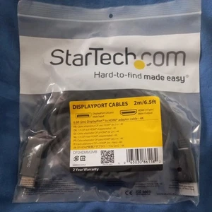 StarTech DisplayPort To 4K HDMI Cable 2m (6.5ft) (DP2HDMM2MB) - Picture 1 of 2