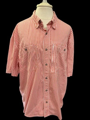 Camisa de pesca Orvis para hombre - Cuadros naranja - Talla XL -RN 70534 - Manga Sh Foto 1 de 4