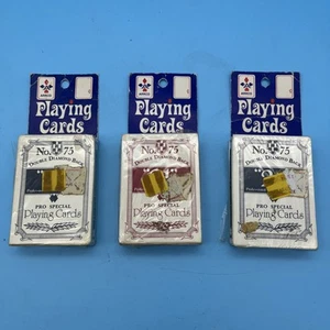 3 Decks Arrco Playing Cards “21” No 75 Double Diamond Back Pro Special Black Red - Picture 1 of 7