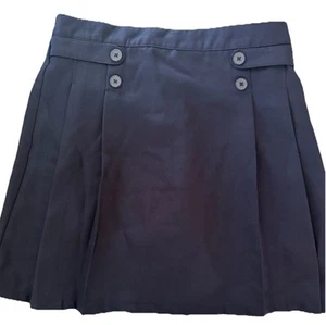 Dockers Girls Scooter Sz 16.5 PLUS School Uniform Pleated Skirt Navy - Picture 1 of 9