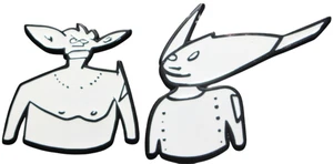 2x Futura Laboratories White Pointman Johnny Pin Set - Picture 1 of 1